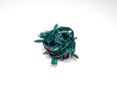 Mini Lights Old Fashion Candy Cane with 6-inch spacing, 50 red and white lights on green wire for professional holiday lighting installations.
