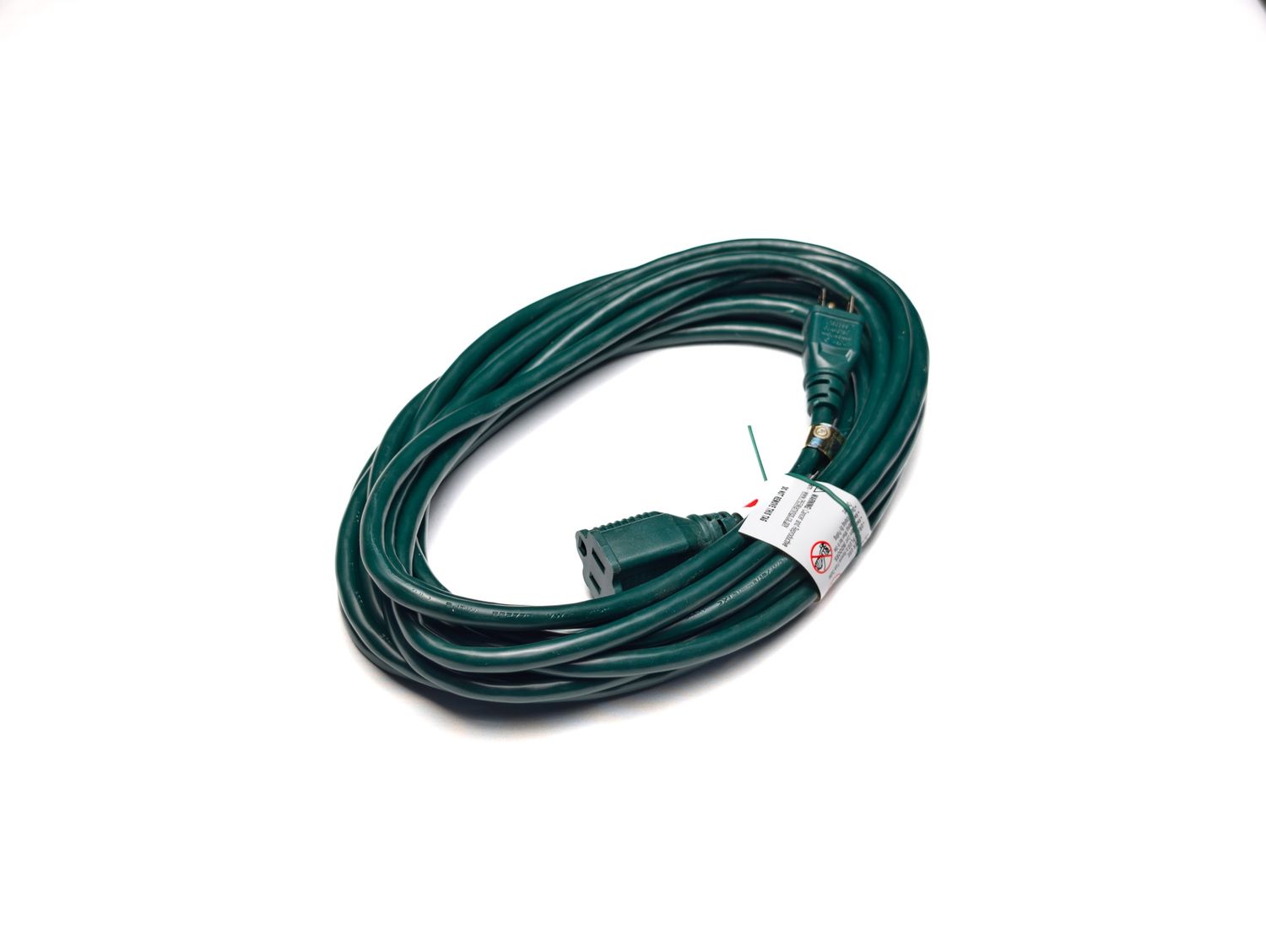 Extension Cord - 1 Outlet - Green, Length: 25&#39;