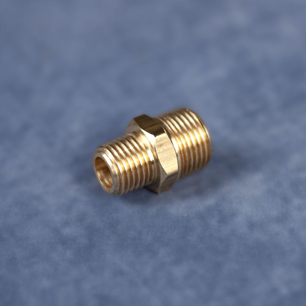 3/8&quot; x 1/4&quot; MNPT Reducing Nipple - Brass