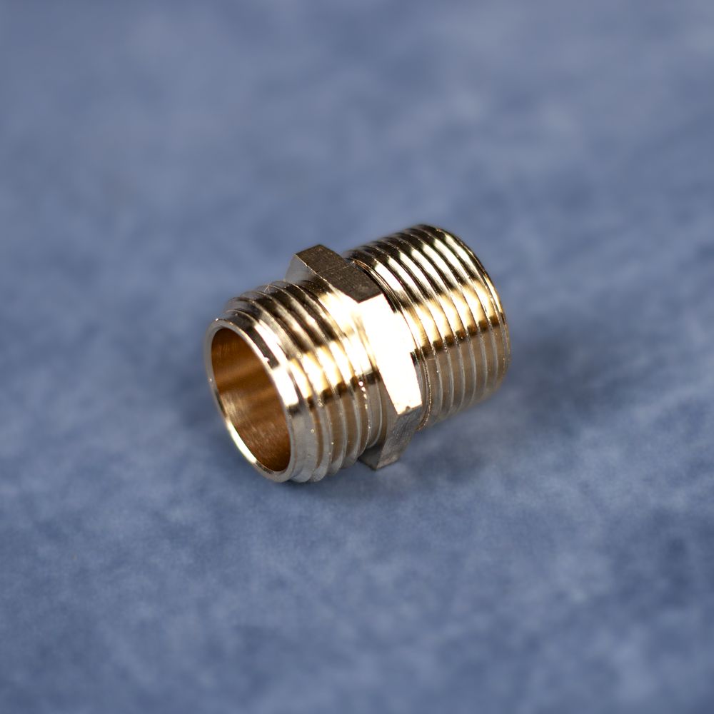 3/4&quot; GHT x 3/4&quot; MNPT Nipple - Brass