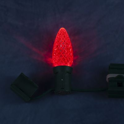 C9 Bulb - Red - Faceted | Minleon
