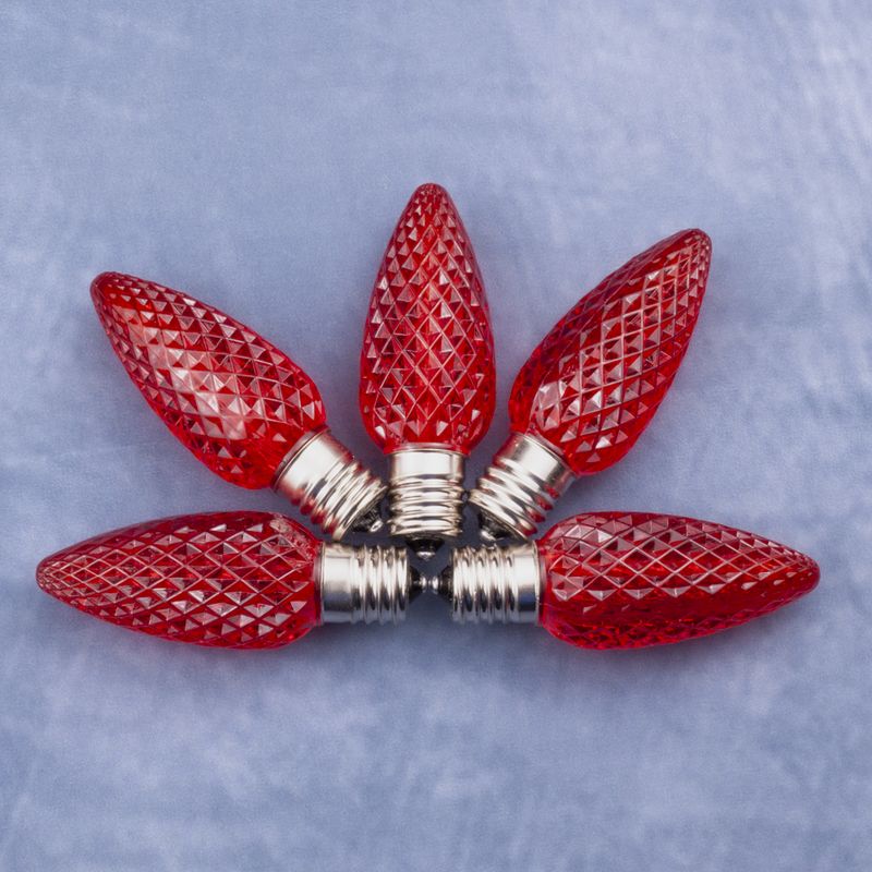 C9 Bulb - Red - Faceted | Minleon