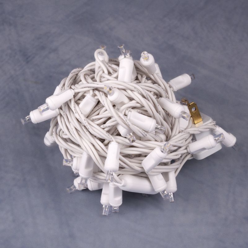 Mini-Lights - Warm White - 4" Spacing - 70 Lights - White Wire
