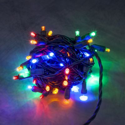 Mini-Lights - Multi Color - 6" Spacing - 50 Lights - Green Wire Mini-Lights - Multi Color - 6" Spacing - 50 Lights - Green Wire