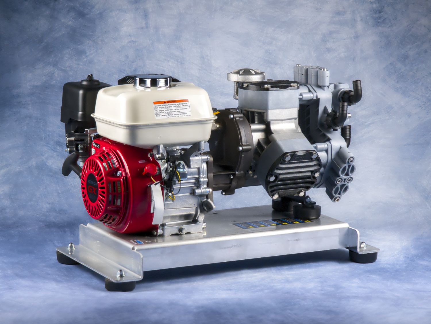 Honda GX200 engine with Comet P40 diaphragm pump for soft wash systems