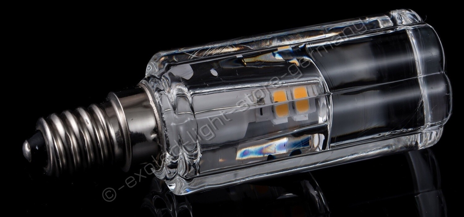 ******Sonderaktion ..... ........Ab 10 Stk. a. 8,50€/Stk.  *** LED-Blei-Kristallkerze-2700K-warmton 300-430lm-230V-E14-dimming-klar 95x40mm-(150g) geschliffen.  Nur die E14 Kerze ist Lagerware.