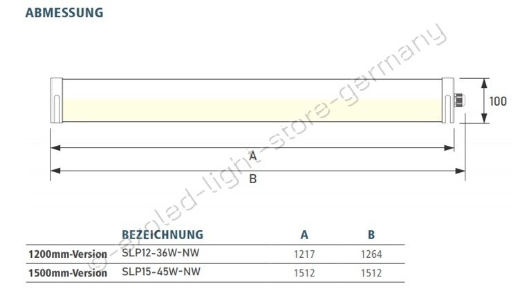 36/45W Exoout-8.1 - 5000/6000lm 4000K - 1,26/1,51m - IP69K