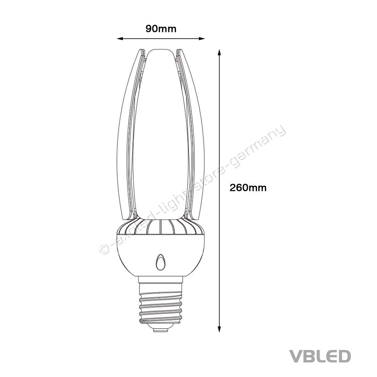 40W LED E27  Leuchtmittel-5000lm-4500K-IP65  - Auch E27/E40 Adapter dazu lieferbar !     ***AB 6 Stk. Sonderpreis***