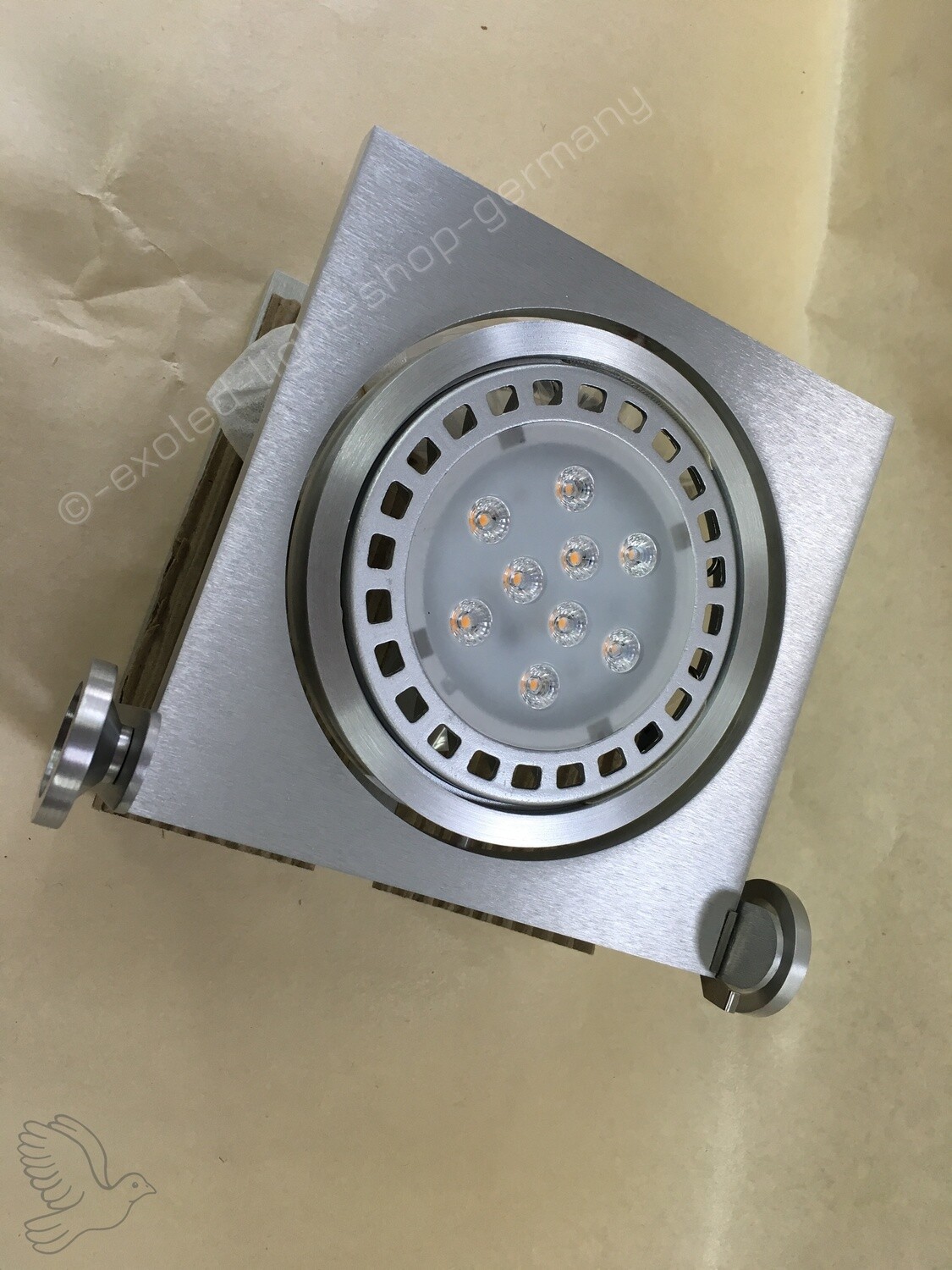 10W - AluTec incl. 10W-GU10-LED Wand/Decken-Spot 230V 30° dimmbar