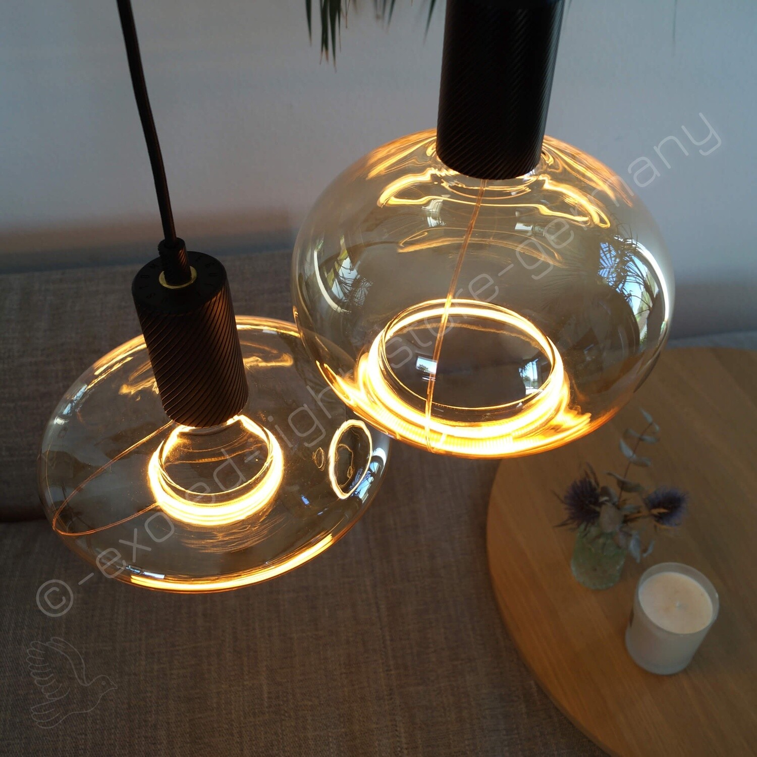 LED Floating Oval 200 smokey grau—210lm—5W.—1900K.—E27