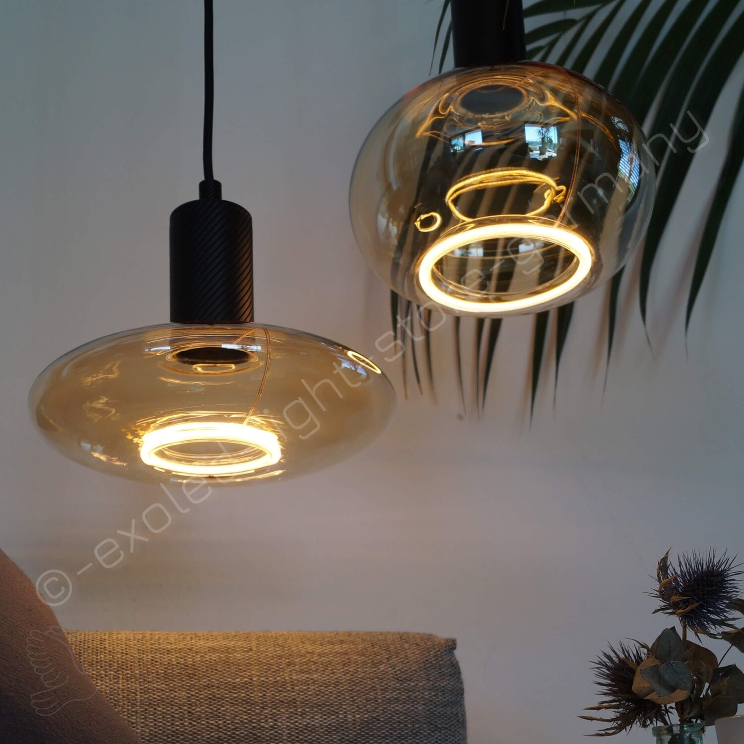 LED Floating Oval 200 smokey grau—210lm—5W.—1900K.—E27