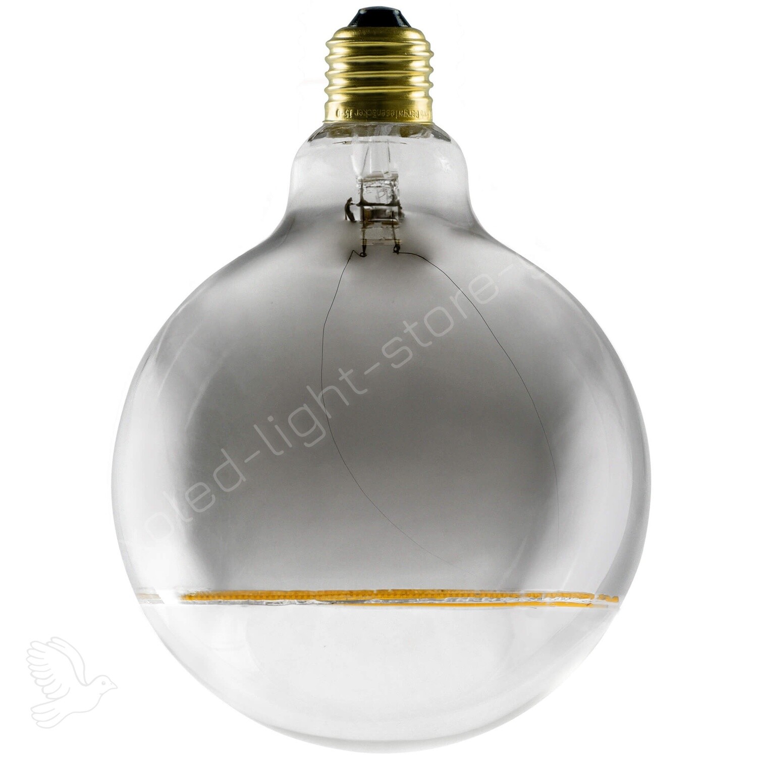 LED Illusion Globe 125 smokey bottom—350lm—5W.—2200K.—E27