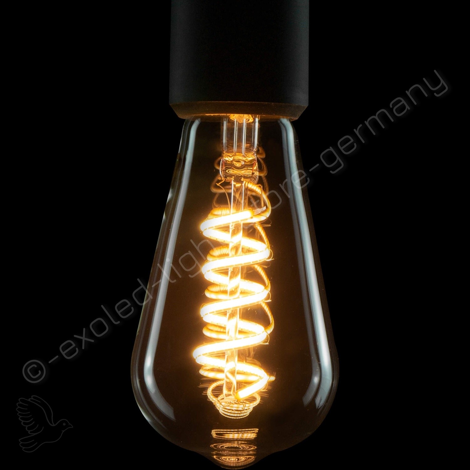 LED Soft Rustika Curved klar--E27--6W.-- (28 W)--290-- Lm--1.900 K