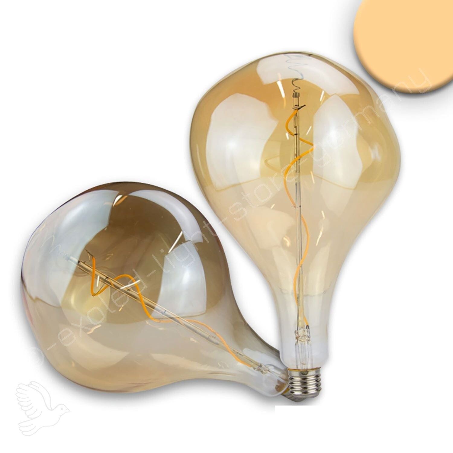 ExoVintage - Line LED -E27- 165mm- 4W- ultrawarmweiß, Glas amber, dimmbar