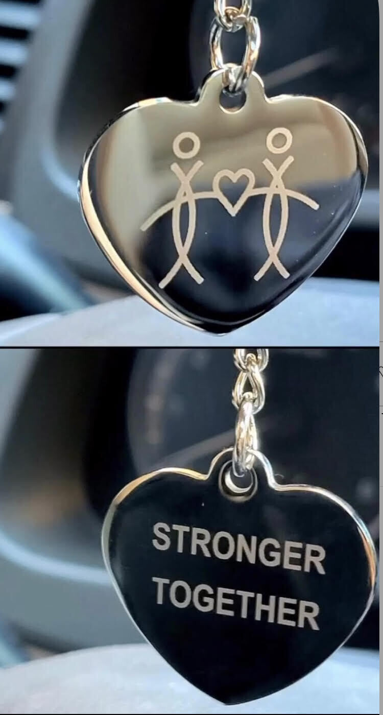 Stronger Together Heart Keychain