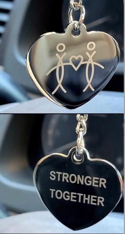 Stronger Together Heart Keychain