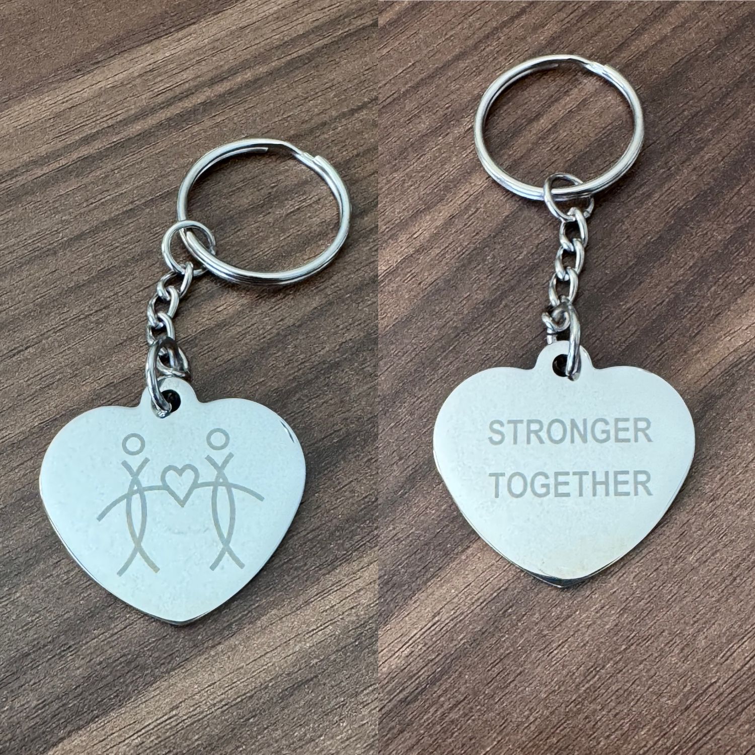 Stronger Together Heart Keychain