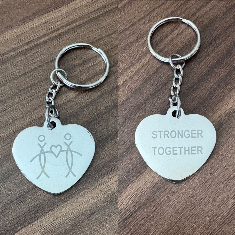 Stronger Together Heart Keychain
