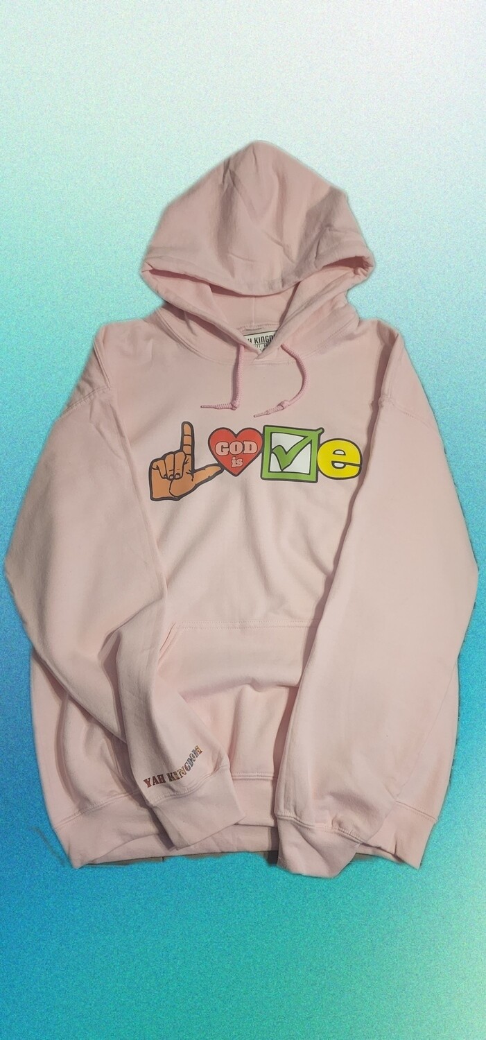 &quot;God is Love&quot; LIGHT PINK HOODIE