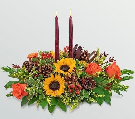 Laurel & Lace Floral Design | Pottstown, PA | Double Candle Thanksgiving