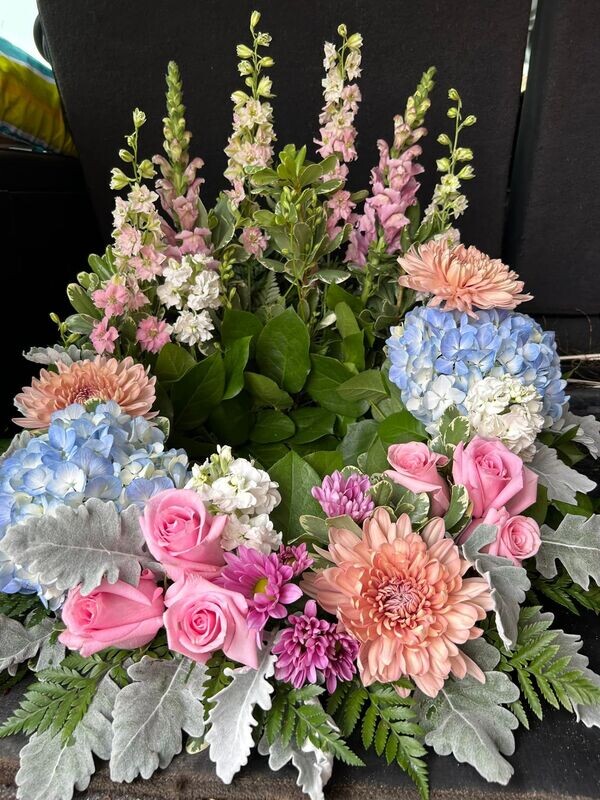 Laurel & Lace Floral Design | Pottstown, PA | Pastel Memorial Wreath