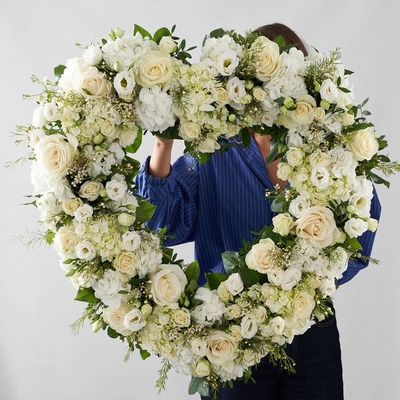 Classic White Funeral Wreath