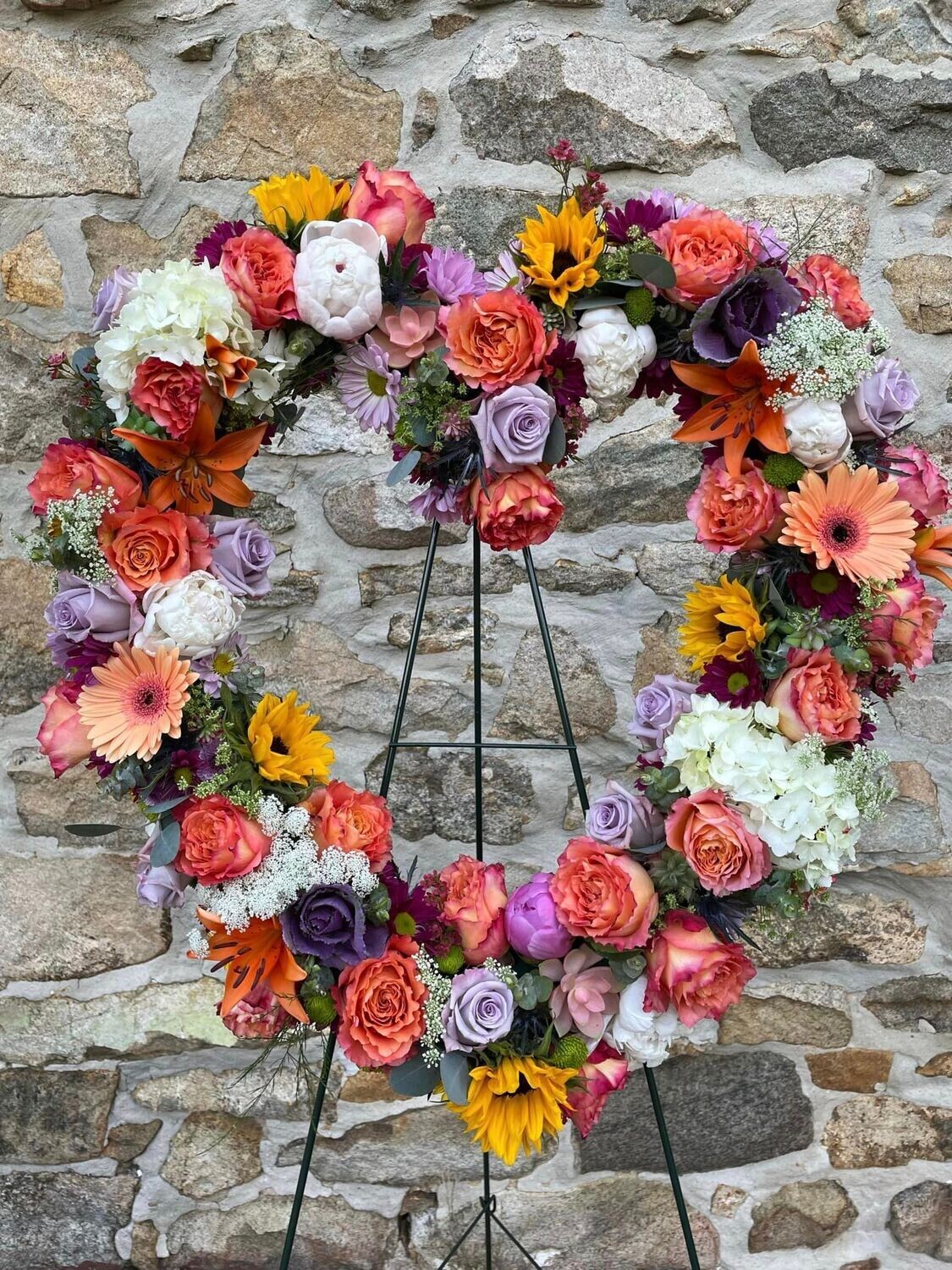 Open Heart Standing Spray Laurel & Lace Floral Design | Pottstown, PA | Open Heart