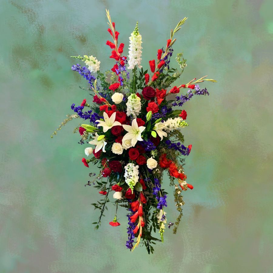 Grand Salute Standing Spray Laurel & Lace Floral Design | Pottstown, PA | Grand Salute Standing Spray