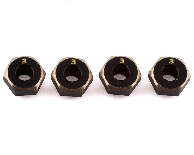 SAMSCX24-4063-3 Samix SCX24 Brass Hex Adapter (4) (+3mm)