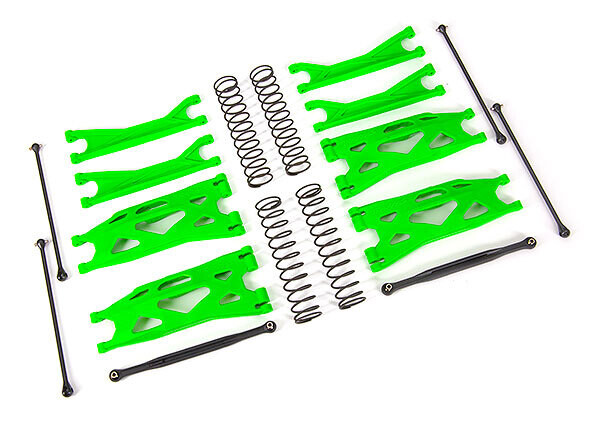 7895G - Suspension kit, X-Maxx® WideMaxx®, green (includes front &amp; rear suspension arms, front toe links, driveshafts, shock springs)