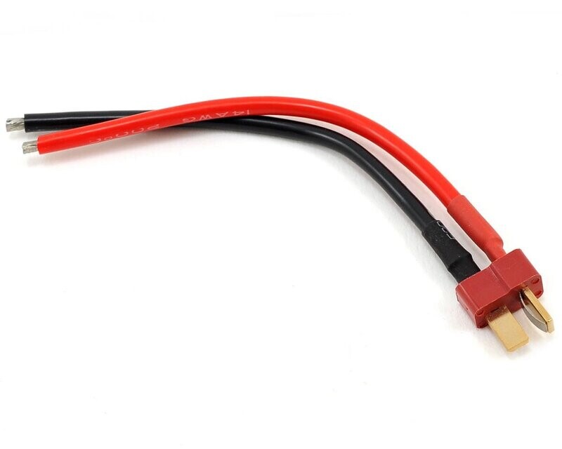 PTK-5201 ProTek RC T-Style Ultra Plug Male Device Pigtail (10cm, 14awg wire) (1)