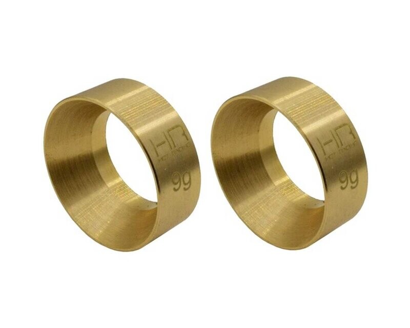 HRASXTF2612H Hot Racing Axial SCX24 Brass KMC Machete Wheel Weights (9g)