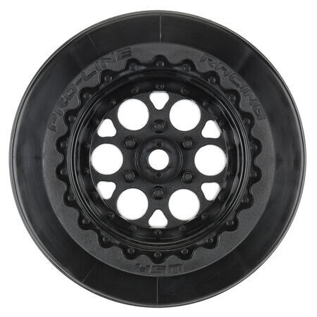 PRO279403 1/10 Showtime+ Wide Rear 2.2&quot;/3.0&quot; 12mm Drag Wheels (2) Black