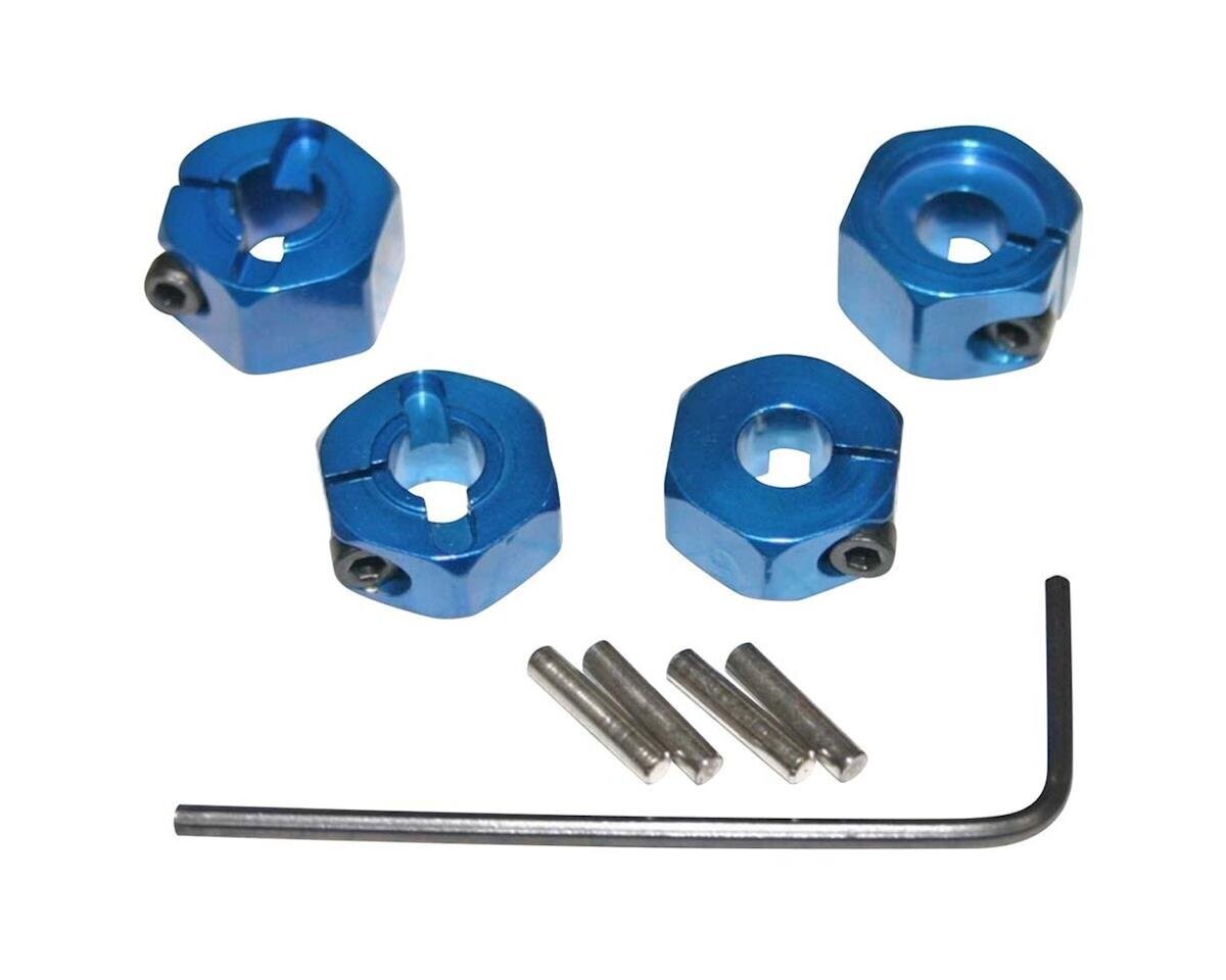 HRATE1006SL Hot Racing 12mm Traxxas 2WD Aluminum Wheel Hexes (Blue) (4)
