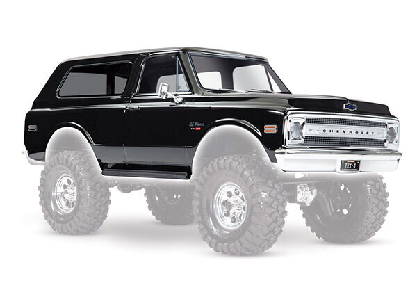 9112x Body, Chevrolet Blazer (1969), complete (black) (includes grill, side mirrors, door handles, windshield wipers, front &amp; rear bumpers, decals)