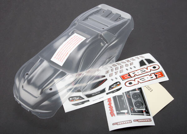 7111 Body 1/16 E-Revo (clear)( requires painting),grille and lights decal sheet