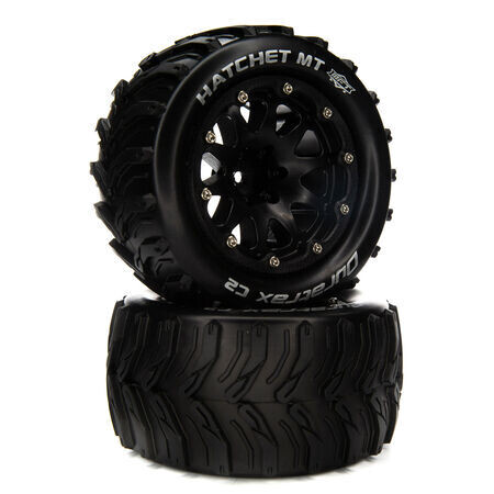 DTXC5539 Hatchet MT Belted 2.8&quot; Mounted Front/Rear Tires, 14mm Black (2)