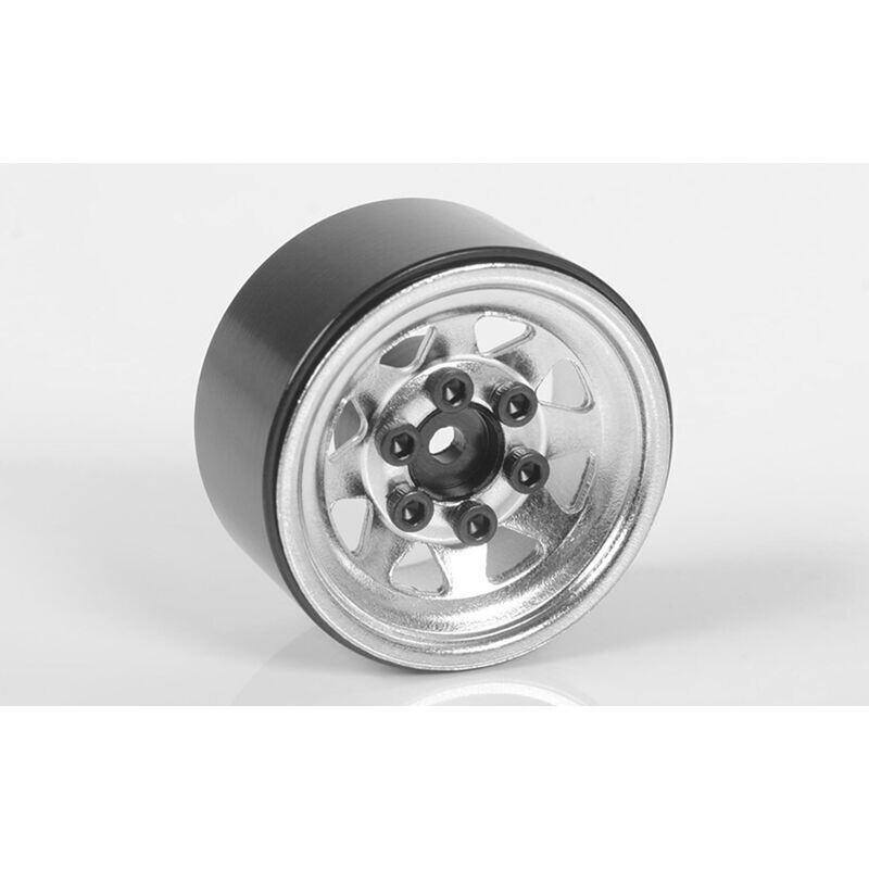 RC4ZW0263 Stamped Steel 1.0&quot; Stock Beadlock Wheels (Chrome)
