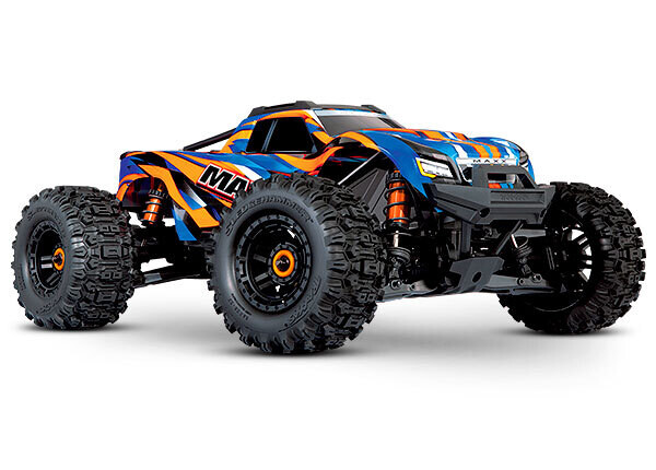 89086-4 Maxx 1/10 Scale 4WD Brushless Electric Monster Truck. Fully assembled, Ready-to-Race  with TQi  Traxxas Link Enabled 2.4GHz Radio System with Traxxas Stability Management (TSM)®, Velineon VXL-, Color: ORNG