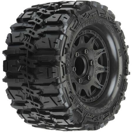 PRO1016810 1/10 Trencher HP BELTED F/R 2.8&quot; MT Tires Mounted 12mm Blk Raid (2)