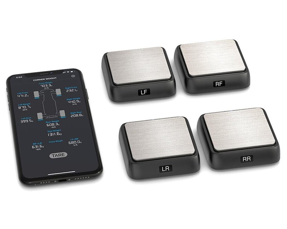 SKY-500015-01 SkyRC Corner Weight Scale System w/4 Scales &amp; Display Hub
