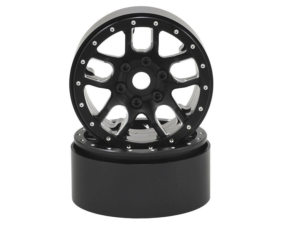 SSD00142 SSD RC 1.9&quot; Double Time Beadlock Wheels (Black) (2)