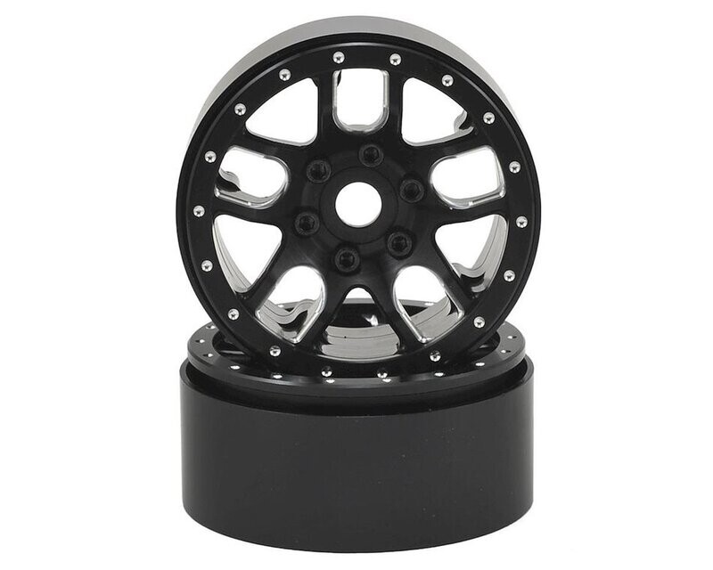SSD00142 SSD RC 1.9&quot; Double Time Beadlock Wheels (Black) (2)