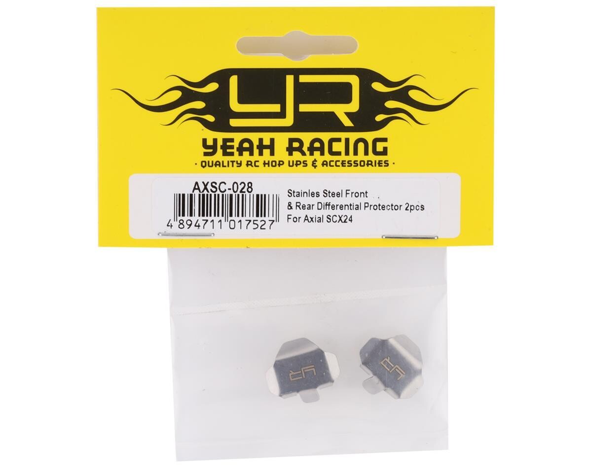YEA-AXSC-028 Yeah Racing SCX24 Stainless Steel Differential Skidplate Protectors (2)