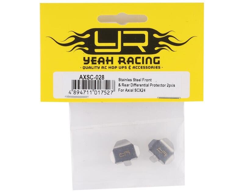YEA-AXSC-028 Yeah Racing SCX24 Stainless Steel Differential Skidplate Protectors (2)
