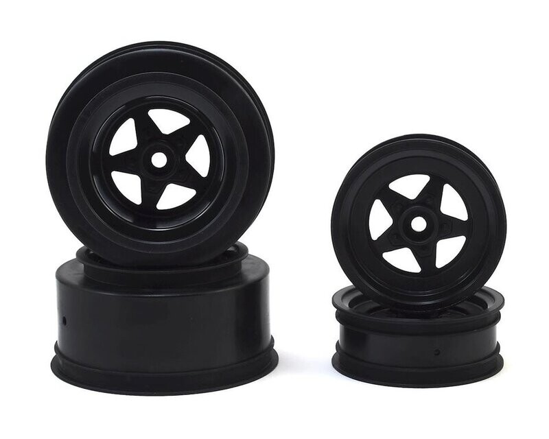 JCO3387B  JConcepts Startec Street Eliminator Drag Racing Wheels (Black) w/12mm Hex (2x Rear SCT Wheels &amp; 2x Front Buggy Wheels)
