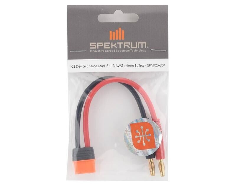 SPMXCA304 Adapter: IC3 Device / 4mm Male Bullets 6&quot; 13 AWG