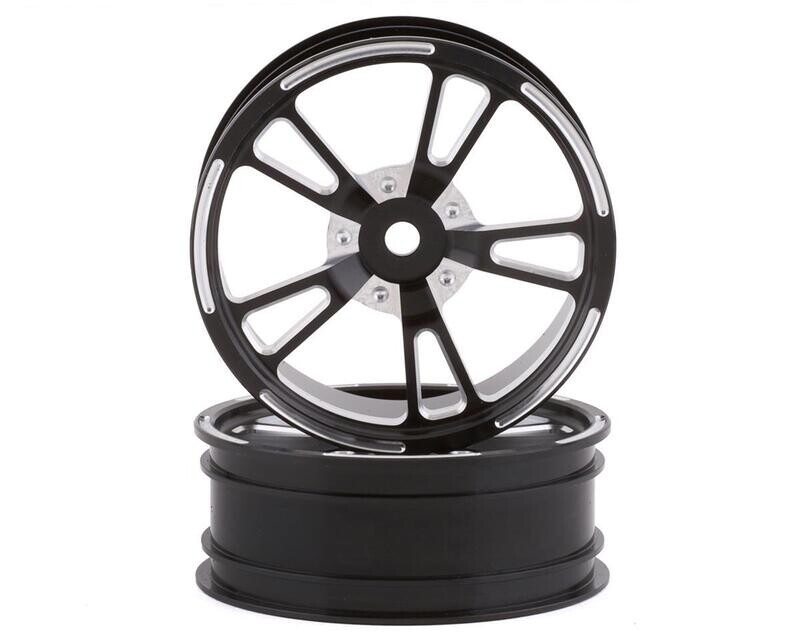 SSD00450 SSD RC V Spoke Aluminum Front 2.2” Drag Racing Wheels (Black) (2)