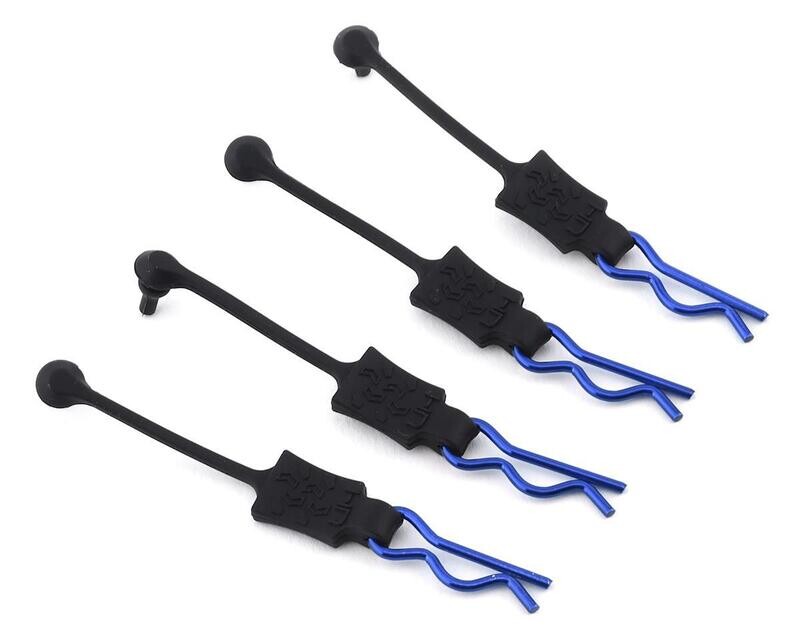 HRABWP39E06 Hot Racing 1/8 Body Clip Retainers (Blue) (4)