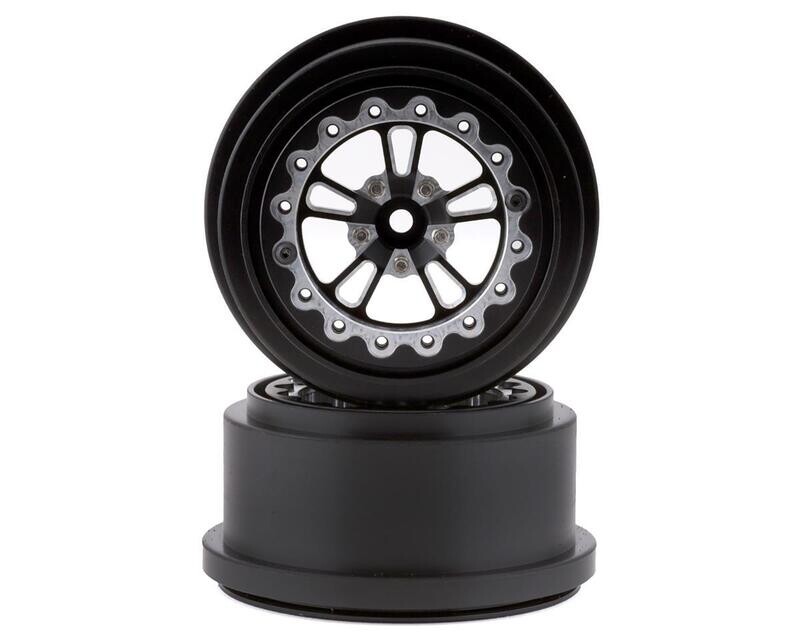 SSD00452 SSD RC V Spoke Aluminum Rear 2.2/3.0” Drag Racing Beadlock Wheels (Black) (2)